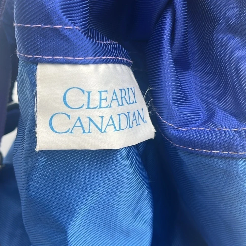 Vintage Clearly Canadian Blue Nylon Bucket Backpack Promo